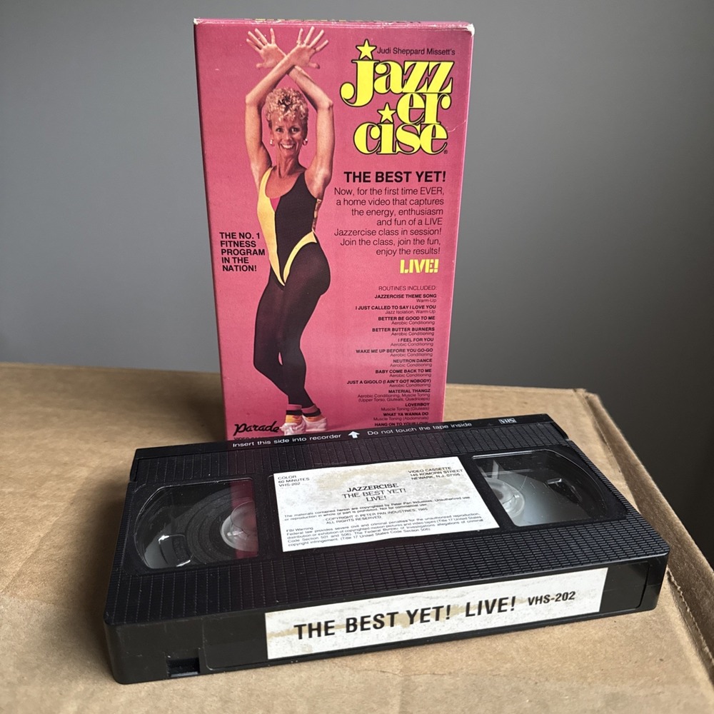 Vintage‎ Judi Sheppard Missetts JAZZERCISE Live! The Best Yet VHS 1985 60 Min